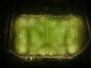 New Sports Lighting on Soccer Fields at Bee Creek Soccer Complex in Murray, KY at Night