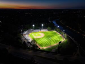 New Sports Lighting on Professional Baseball Diamond in London, Ontario